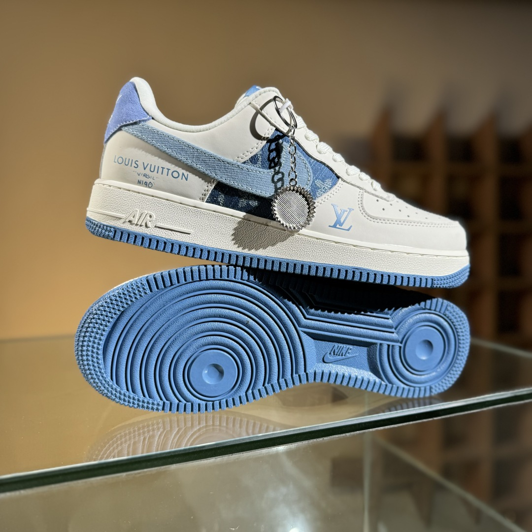 260 Nike Air Force 1'07 Low LV联名 蓝布勾 空军一号低帮休闲板鞋 DF0188-068