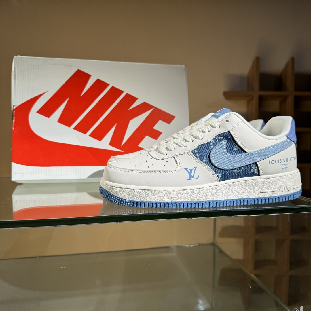 260 Nike Air Force 1'07 Low LV联名 蓝布勾 空军一号低帮休闲板鞋 DF0188-068