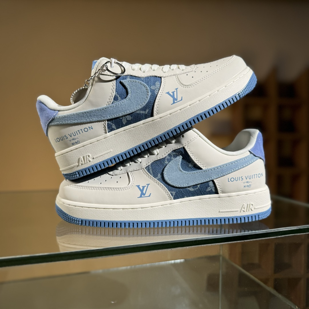 260 Nike Air Force 1'07 Low LV联名 蓝布勾 空军一号低帮休闲板鞋 DF0188-068