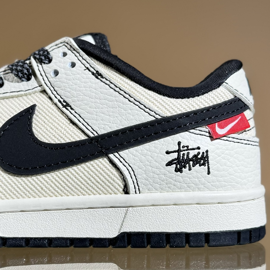 280 Nike SB Dunk Low 斯图西联名 黑白织布 周年高端定制 低帮休闲板鞋 SC9207-425
