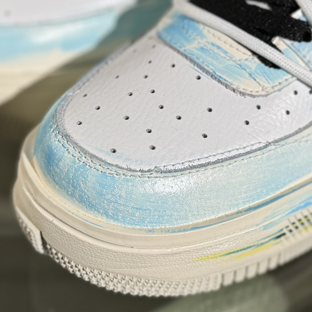 260 Nike Air Force 1'07 Low ”Y B Stars” 手绘涂鸦 黄蓝星星 空军一号低帮休闲板鞋 DV6984-011