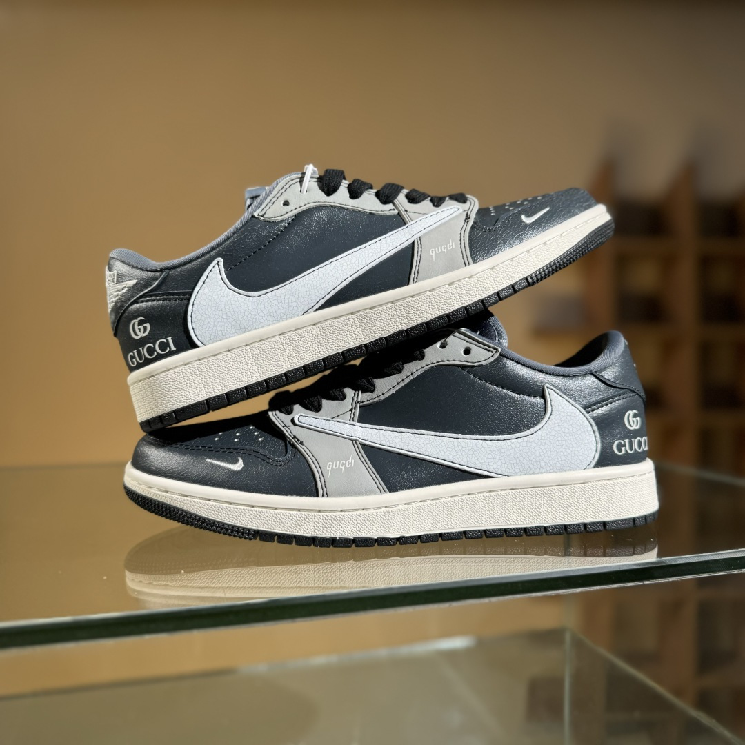260 Travis Scott x Nike Air Jordan 1 Low x GUCCI Air Jordan 1 Low 反转黑灰小勾倒钩 XD0798-304