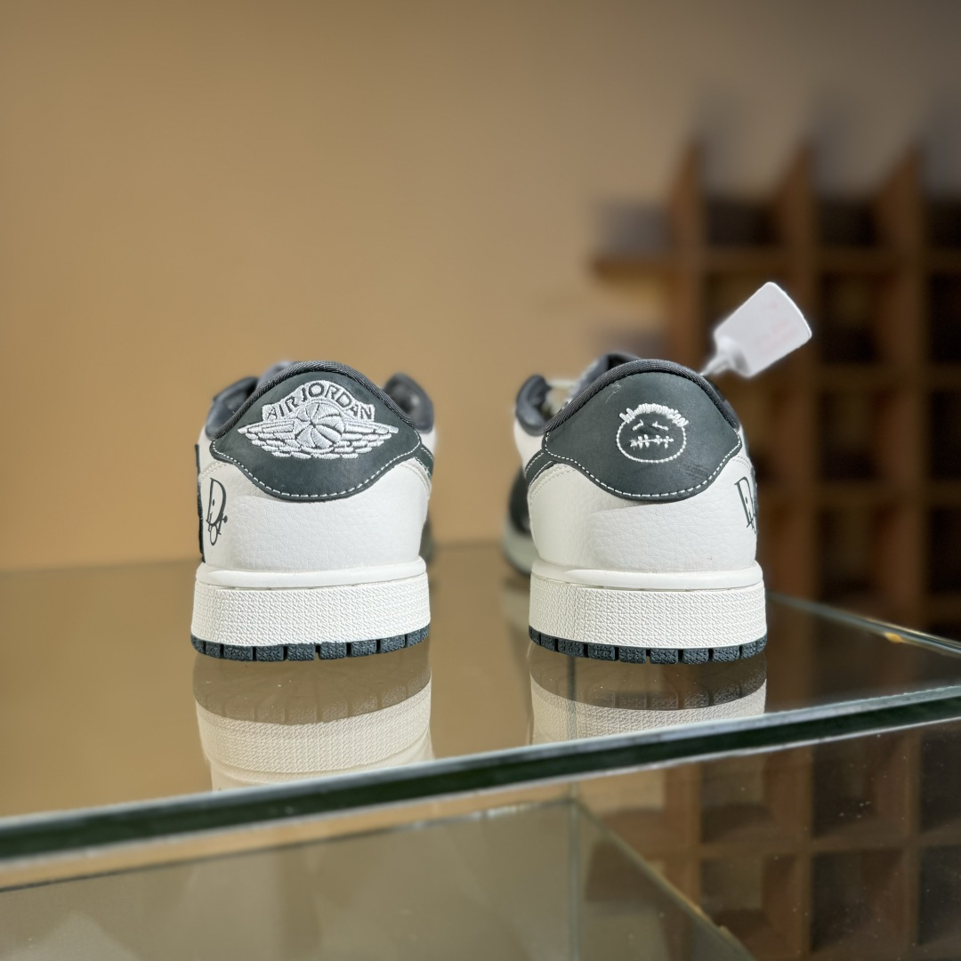 280 Travis Scott x Fragment Design x Air Jordan 1 Low OG SP AJ1 乔1 迪奥联名 深灰花纹 低帮文化休闲板鞋 LD2025-032
