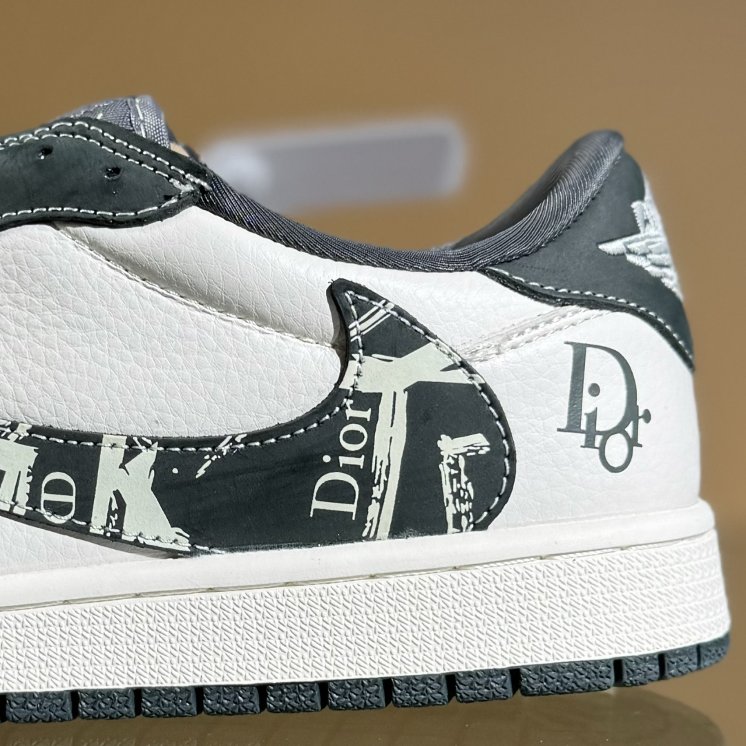280 Travis Scott x Fragment Design x Air Jordan 1 Low OG SP AJ1 乔1 迪奥联名 深灰花纹 低帮文化休闲板鞋 LD2025-032
