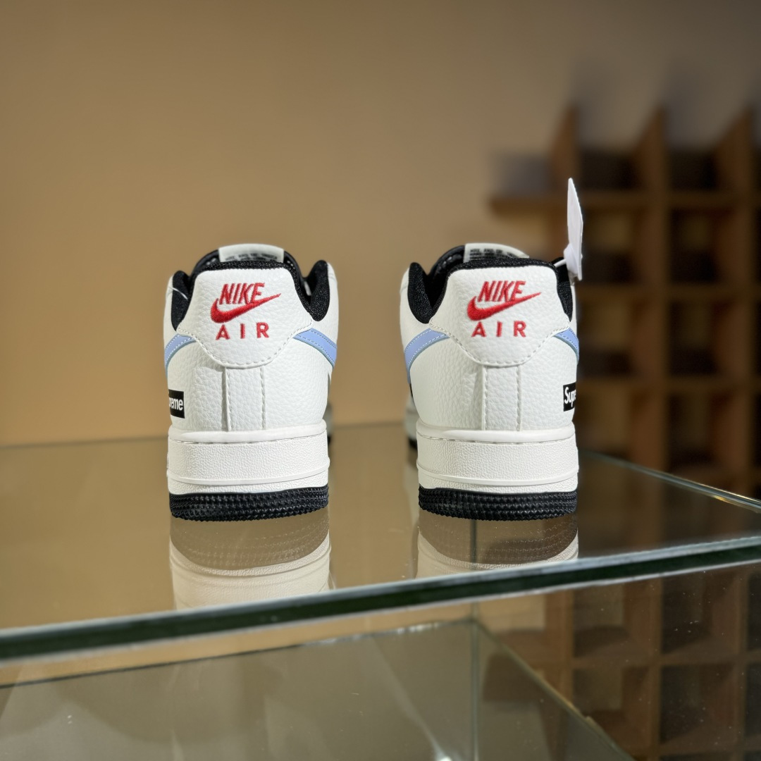 260 Nike Air Force 1'07 Low Supreme联名 米蓝灰英文 空军一号低帮休闲板鞋 ZH2598-311