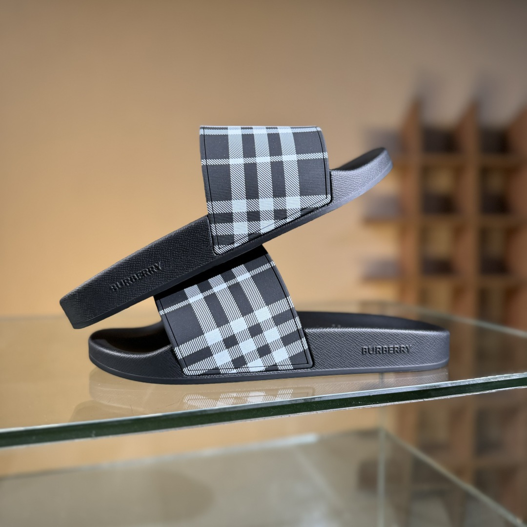 200 Burberry巴宝莉拖鞋夏季新款经典格纹拖鞋Vintage复古格纹拖鞋