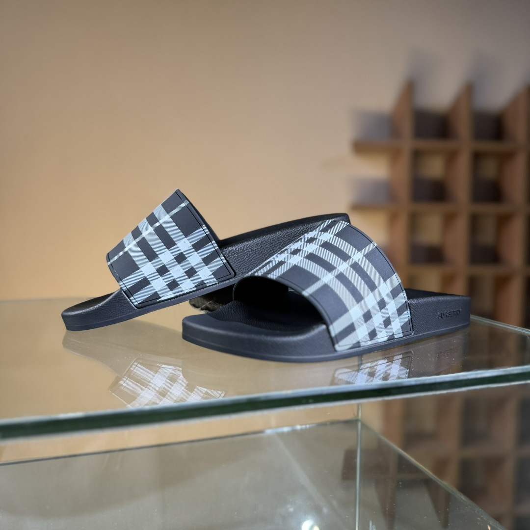 200 Burberry巴宝莉拖鞋夏季新款经典格纹拖鞋Vintage复古格纹拖鞋