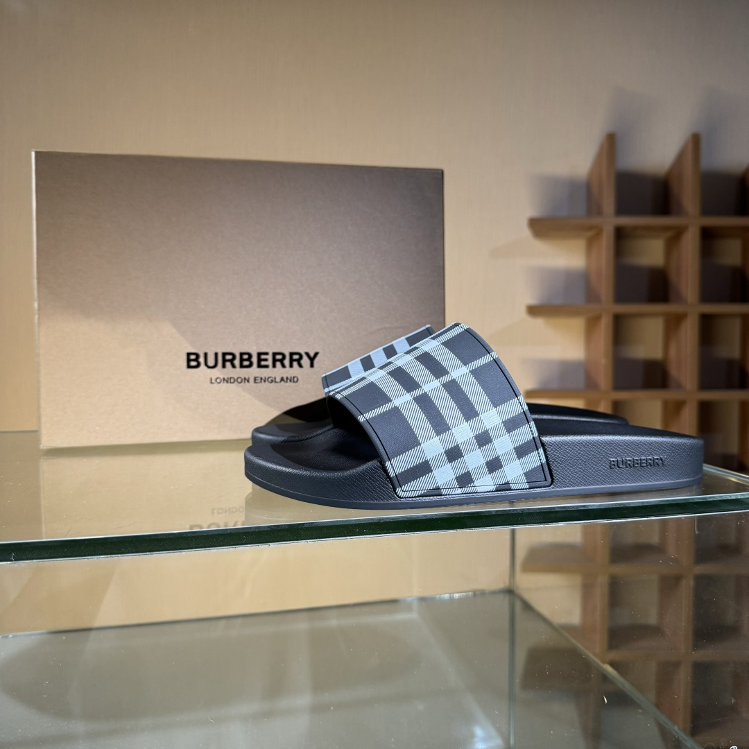 200 Burberry巴宝莉拖鞋夏季新款经典格纹拖鞋Vintage复古格纹拖鞋