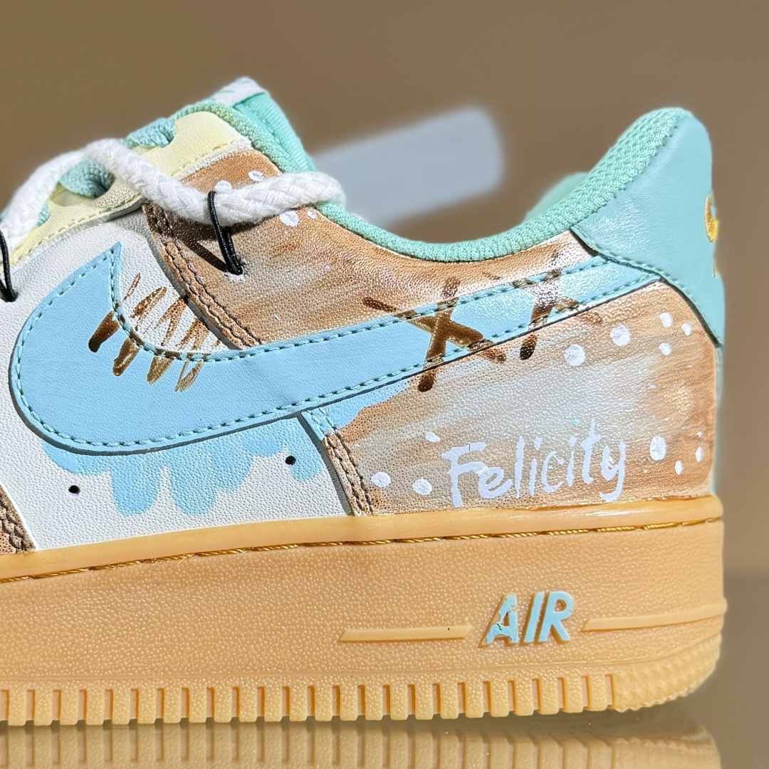 260 Nike Air Force 1'07 Low ”Mint Bubble” 手绘涂鸦 薄荷气泡 空军一号低帮休闲板鞋 XC2351-505