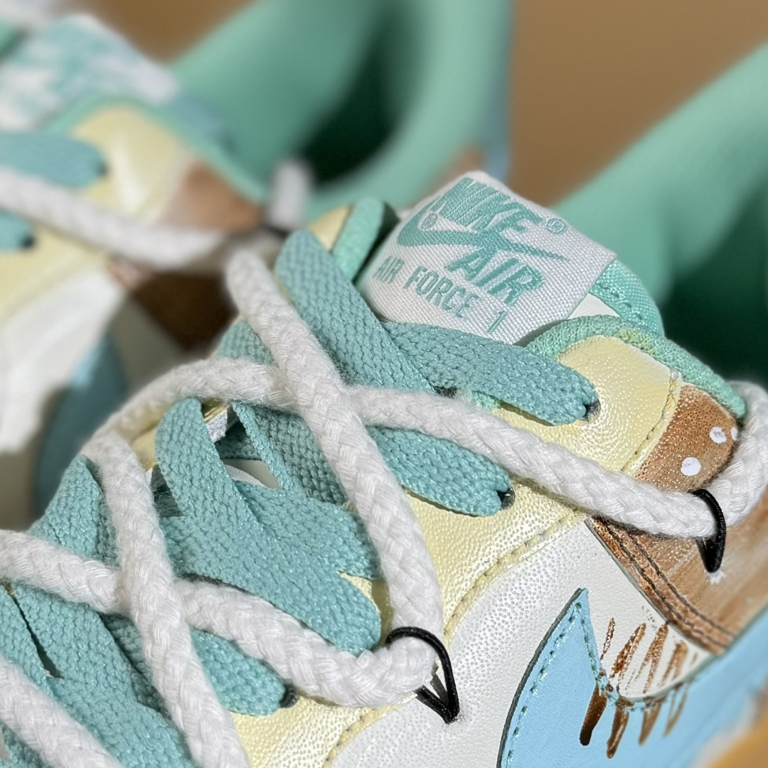 260 Nike Air Force 1'07 Low ”Mint Bubble” 手绘涂鸦 薄荷气泡 空军一号低帮休闲板鞋 XC2351-505