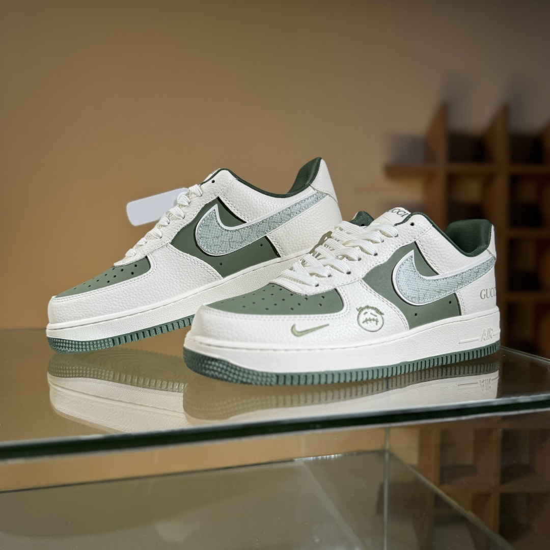 260 Nike Air Force 1'07 Low 古驰联名 橄榄绿鬼脸 空军一号低帮休闲板鞋 KK1988-095
