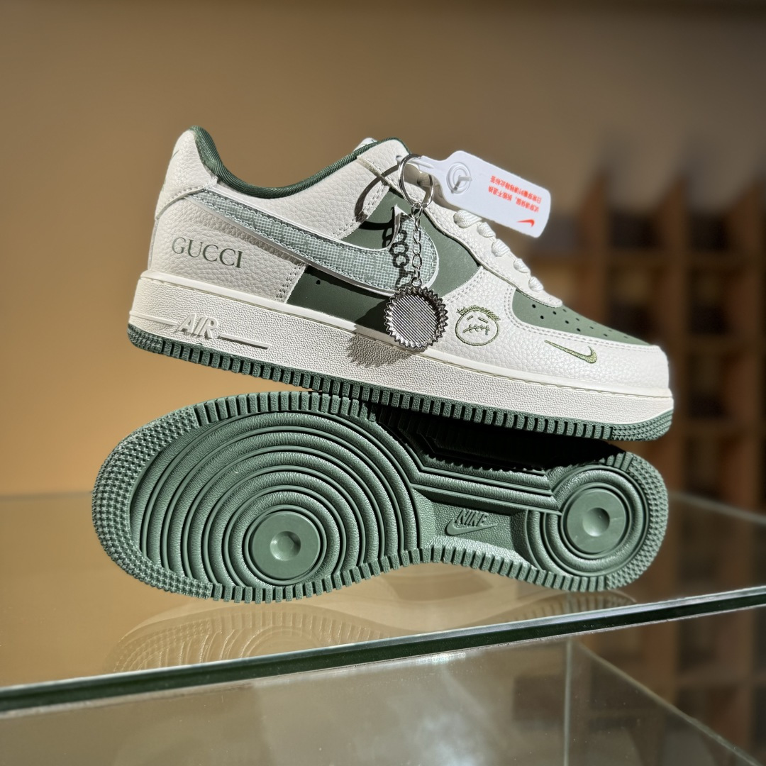260 Nike Air Force 1'07 Low 古驰联名 橄榄绿鬼脸 空军一号低帮休闲板鞋 KK1988-095