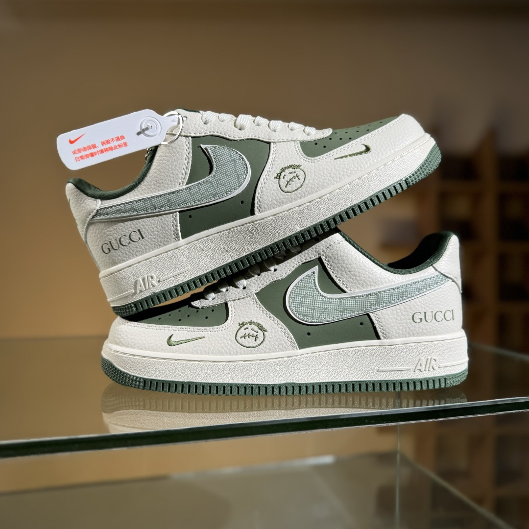 260 Nike Air Force 1'07 Low 古驰联名 橄榄绿鬼脸 空军一号低帮休闲板鞋 KK1988-095