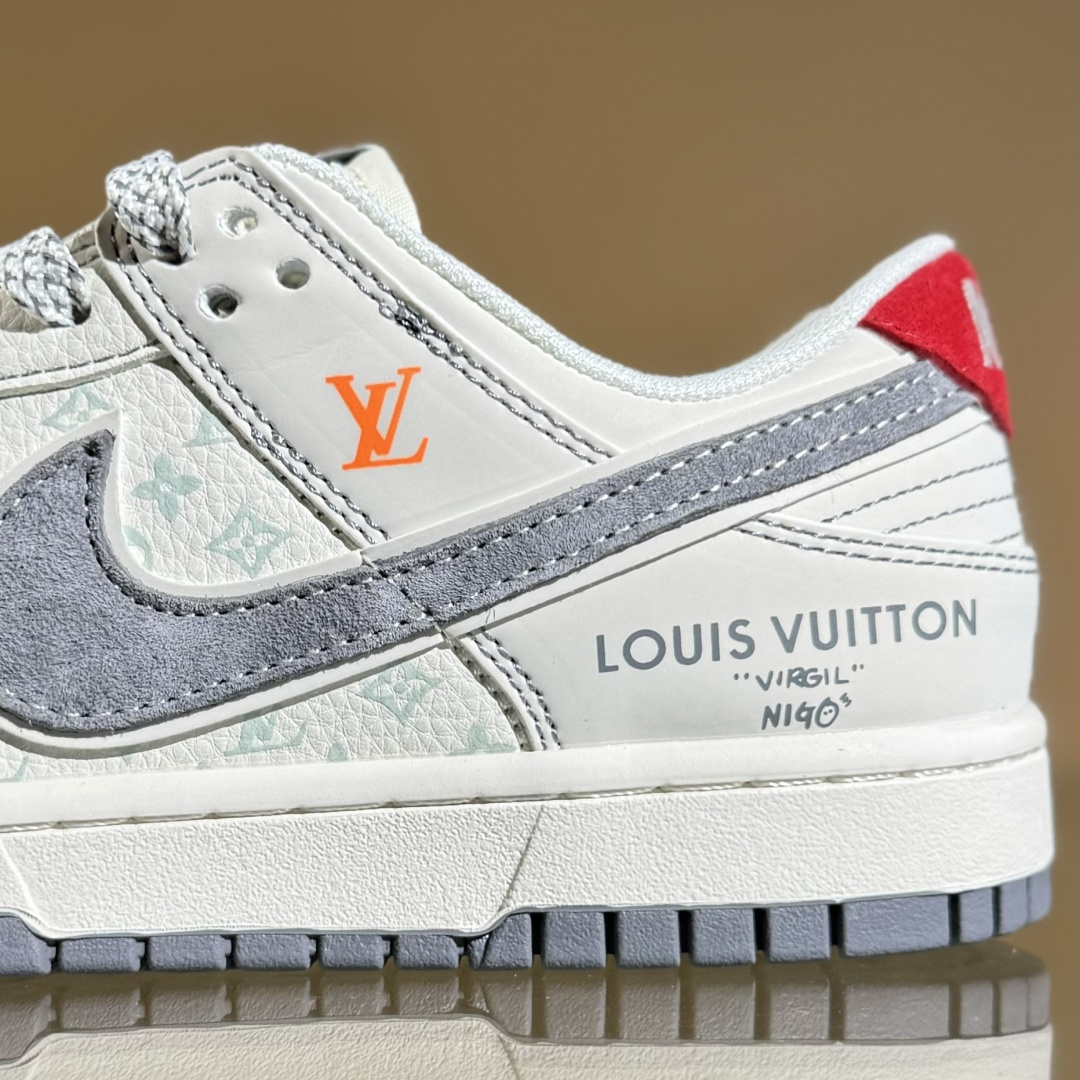 280 Nike SB Dunk Low LV 灰勾底红尾 周年高端定制 低帮休闲板鞋 YX5066-360