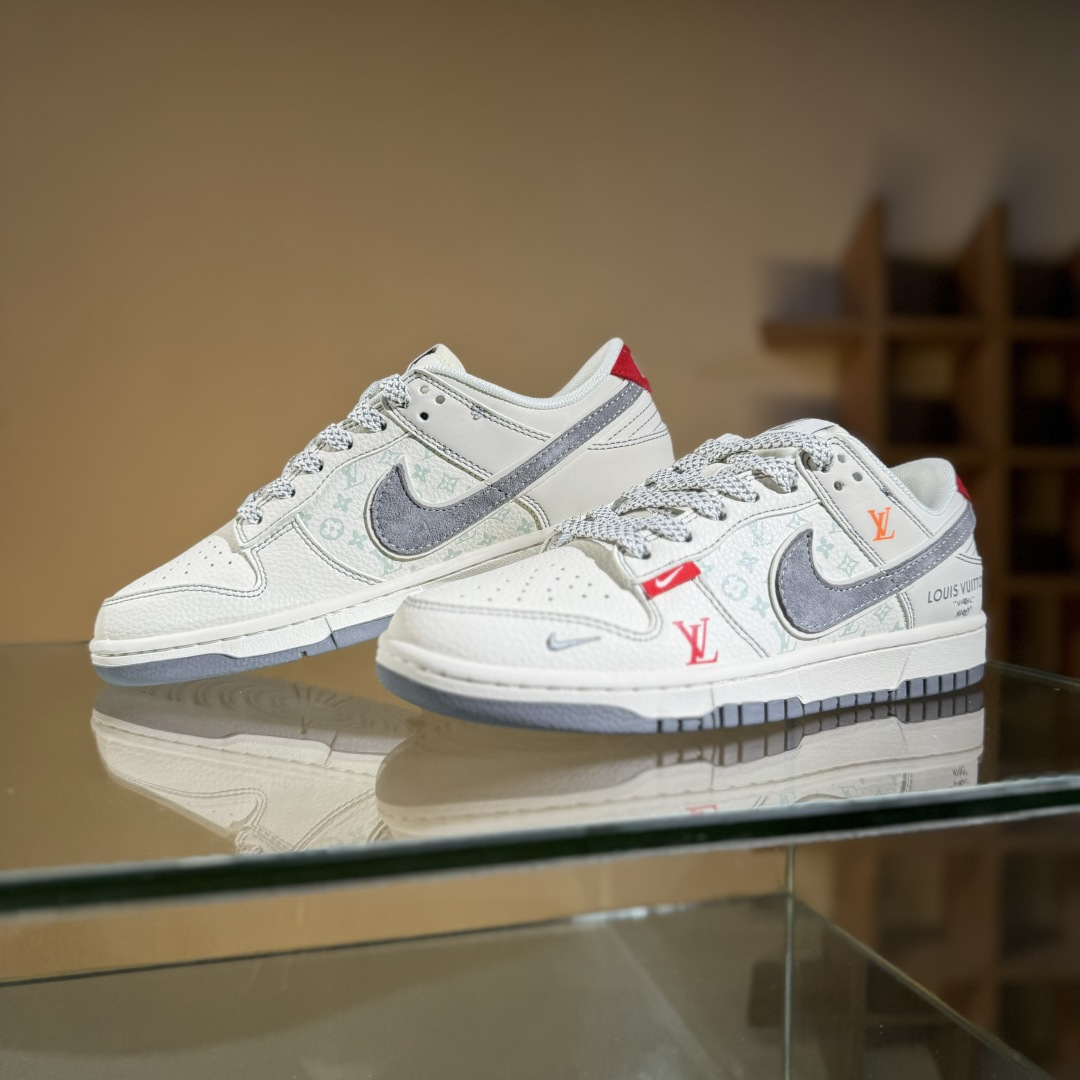 280 Nike SB Dunk Low LV 灰勾底红尾 周年高端定制 低帮休闲板鞋 YX5066-360