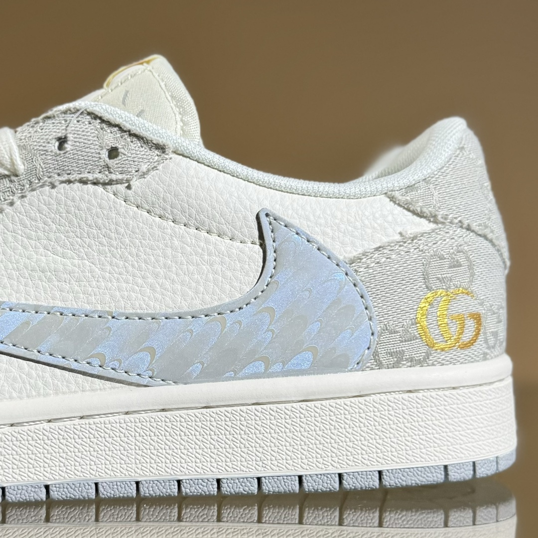 280 Travis Scott x Fragment Design x Air Jordan 1 Low OG SP AJ1 乔1 古驰联名 烟灰帆布 低帮文化休闲板鞋 XS7089-604