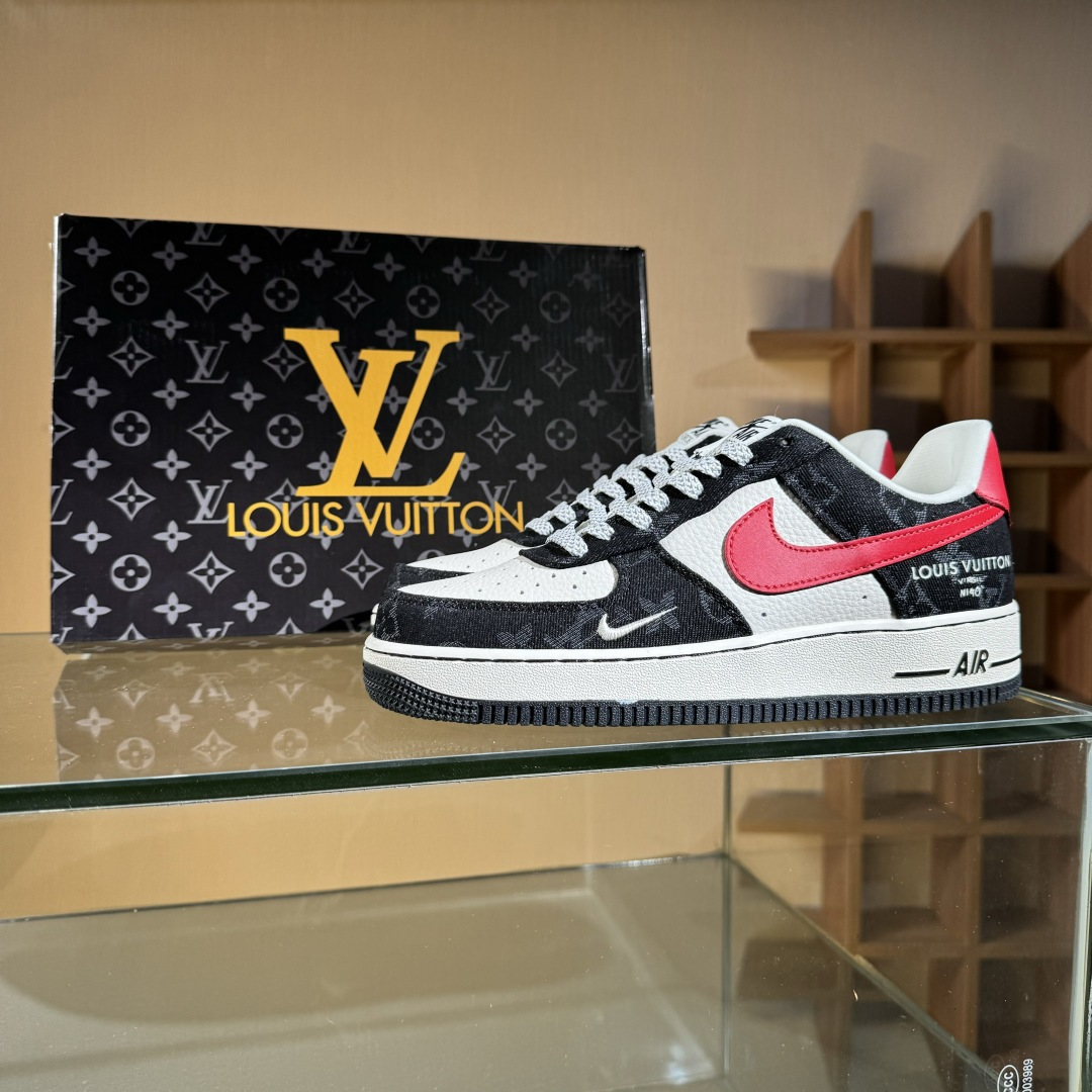 260 Nike Air Force 1'07 Low LV联名 白红黑牛仔 空军一号低帮休闲板鞋 ZD1988-002-Chinese UA Cheap High Quatity Brand Clothes Bags handbags Sneakers wholesale wholesaler seller from China Factory suppliers Fashion Clothing Shoes best Quality Beautiful Price 260 Nike Air Force 1'07 Low LV联名 白红黑牛仔 空军一号低帮休闲板鞋 ZD1988-002
