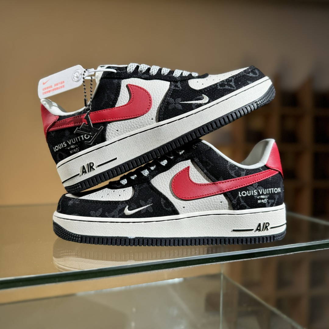260 Nike Air Force 1'07 Low LV联名 白红黑牛仔 空军一号低帮休闲板鞋 ZD1988-002-Chinese UA Cheap High Quatity Brand Clothes Bags handbags Sneakers wholesale wholesaler seller from China Factory suppliers Fashion Clothing Shoes best Quality Beautiful Price 260 Nike Air Force 1'07 Low LV联名 白红黑牛仔 空军一号低帮休闲板鞋 ZD1988-002