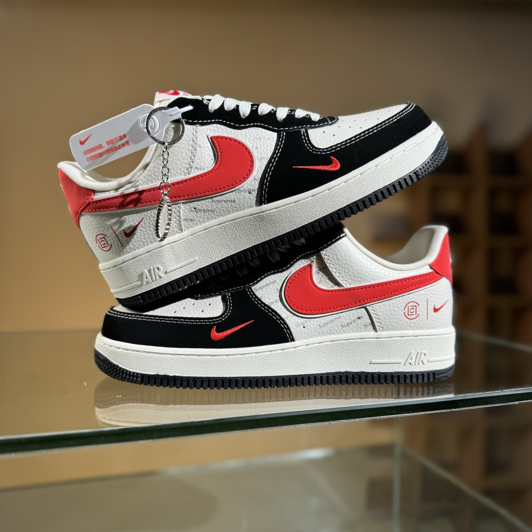 260 Nike Air Force 1'07 Low 黑红勾 空军一号低帮休闲板鞋 KB1688-001