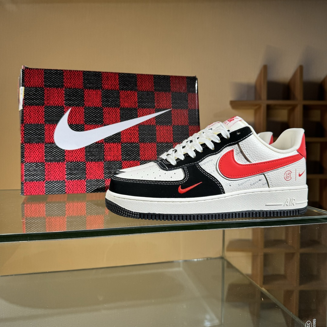 260 Nike Air Force 1'07 Low 黑红勾 空军一号低帮休闲板鞋 KB1688-001