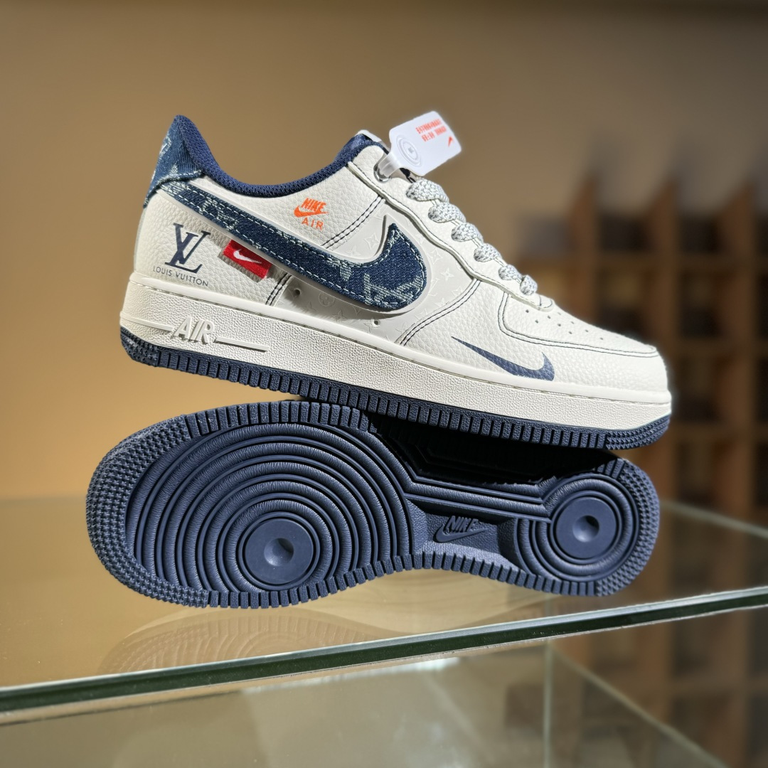 260 Nike Air Force 1'07 Low LV联名 黑线蓝牛仔 空军一号低帮休闲板鞋 YX5066-345