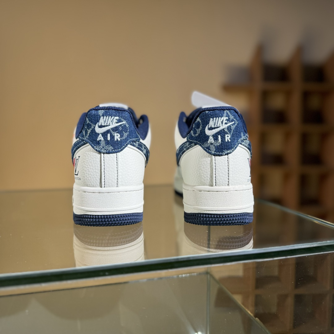 260 Nike Air Force 1'07 Low LV联名 黑线蓝牛仔 空军一号低帮休闲板鞋 YX5066-345