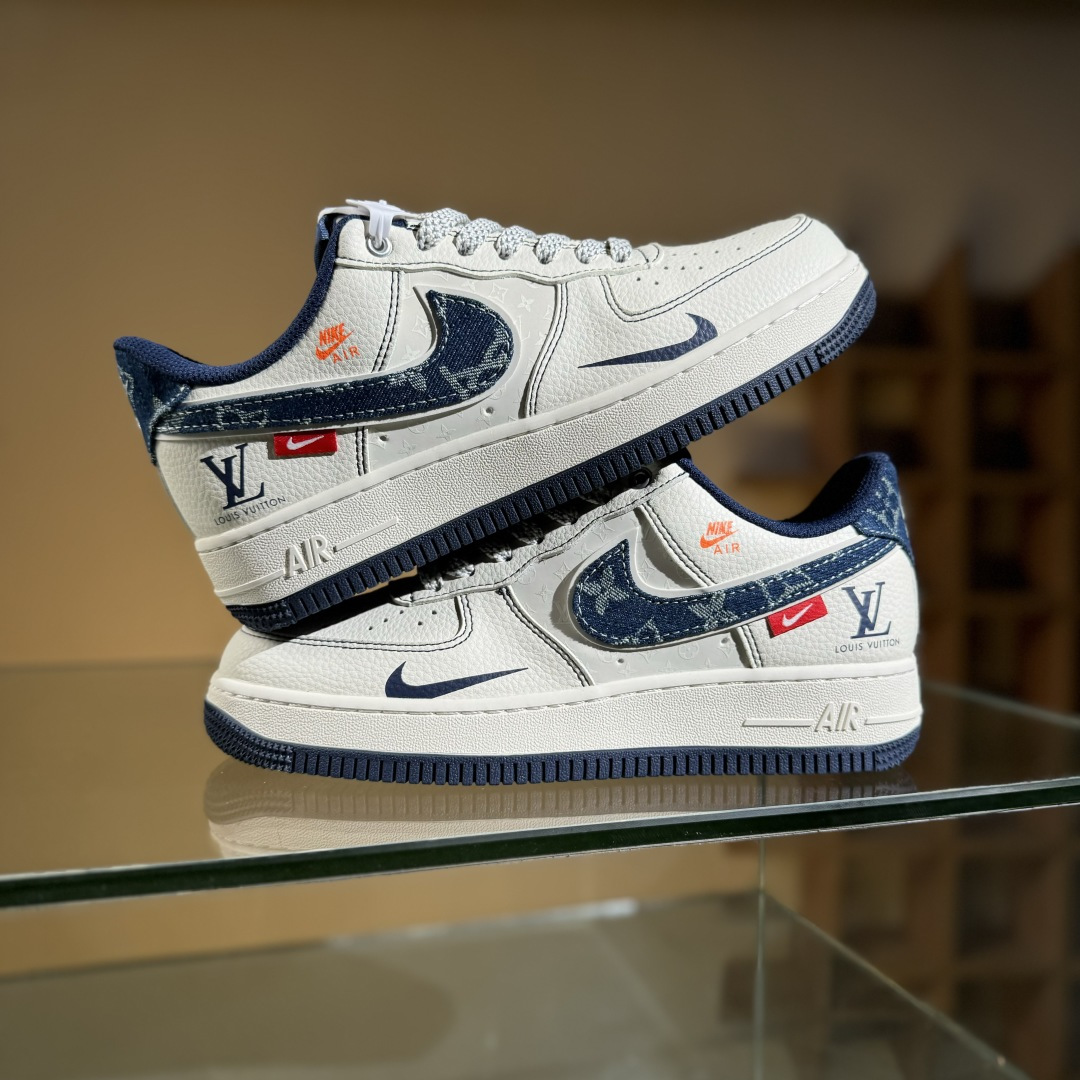 260 Nike Air Force 1'07 Low LV联名 黑线蓝牛仔 空军一号低帮休闲板鞋 YX5066-345