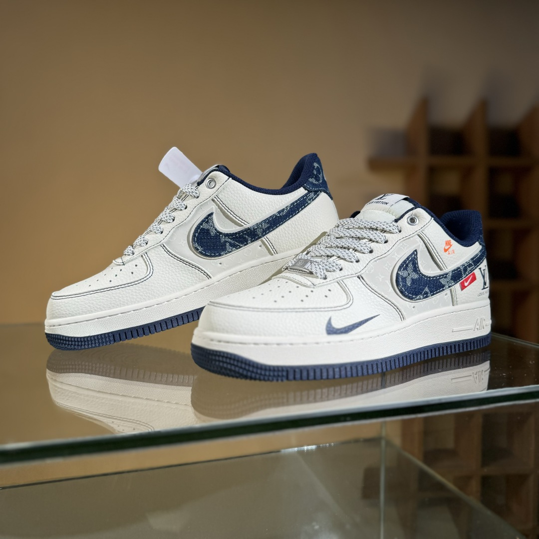 260 Nike Air Force 1'07 Low LV联名 黑线蓝牛仔 空军一号低帮休闲板鞋 YX5066-345