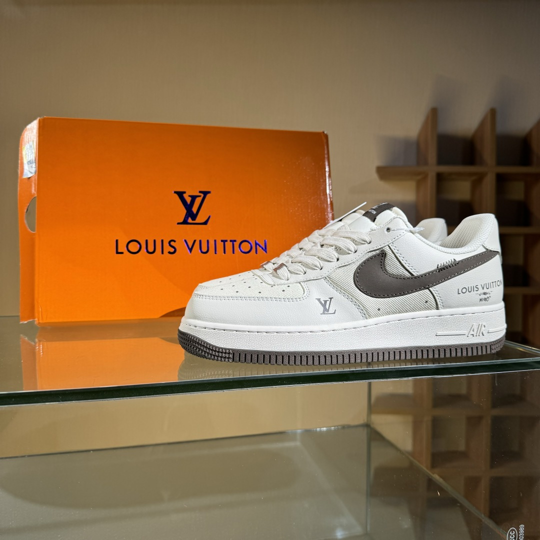 260 Nike Air Force 1'07 Low LV联名 网面拼接米棕 空军一号低帮休闲板鞋 QW5836-004