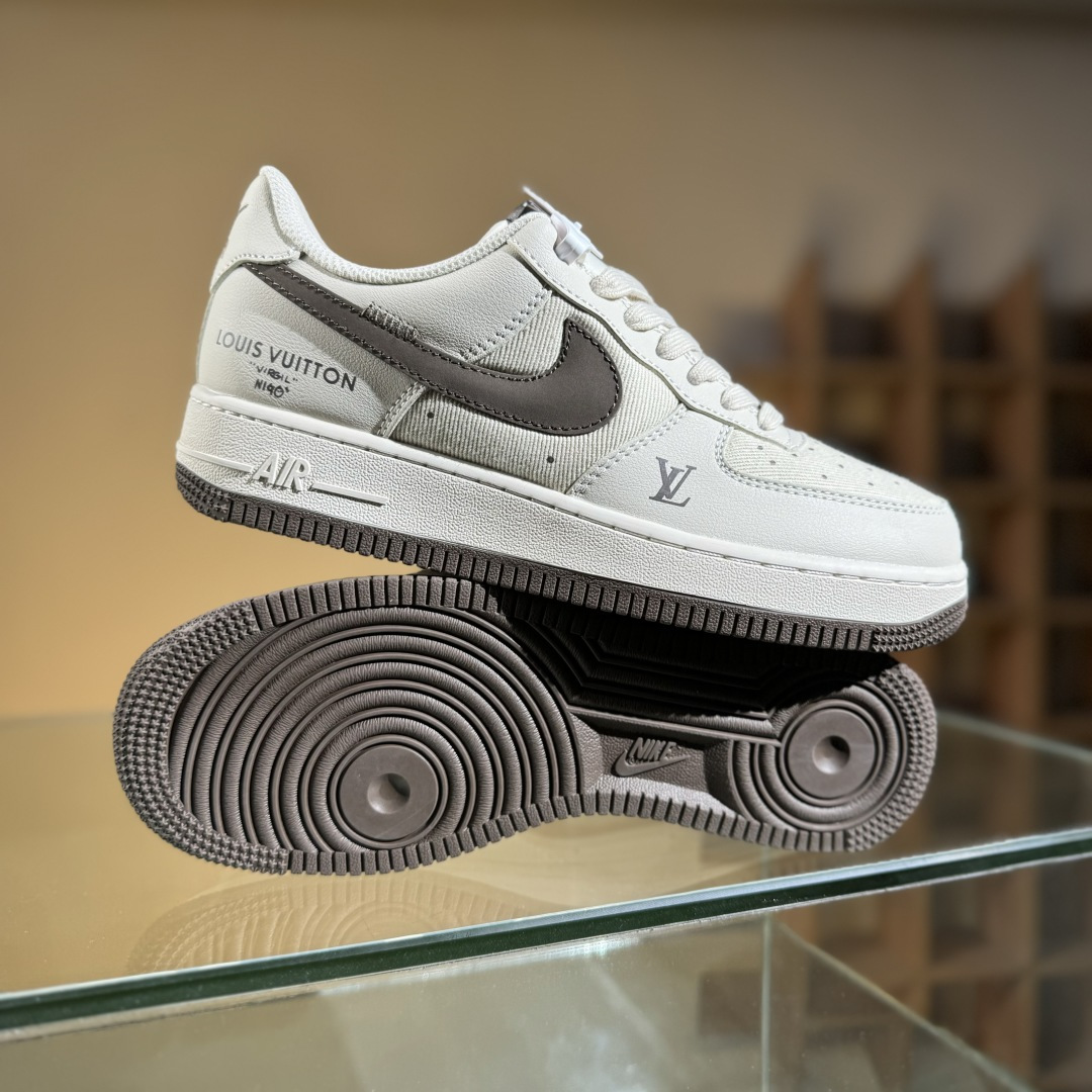 260 Nike Air Force 1'07 Low LV联名 网面拼接米棕 空军一号低帮休闲板鞋 QW5836-004