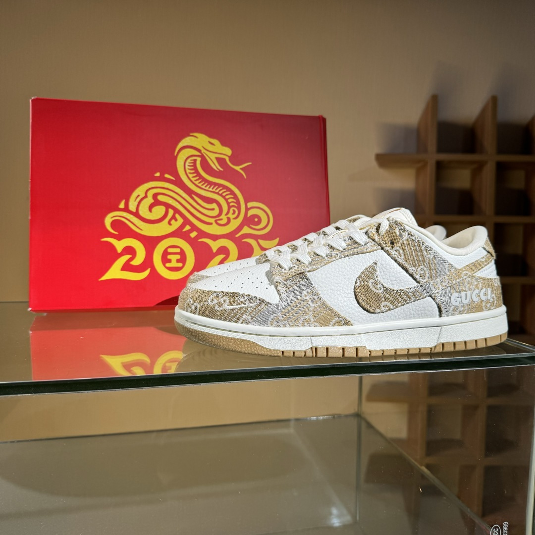280 Nike SB Dunk Low 古驰联名 卡其灰牛仔 周年高端定制 低帮休闲板鞋 SC9207-421