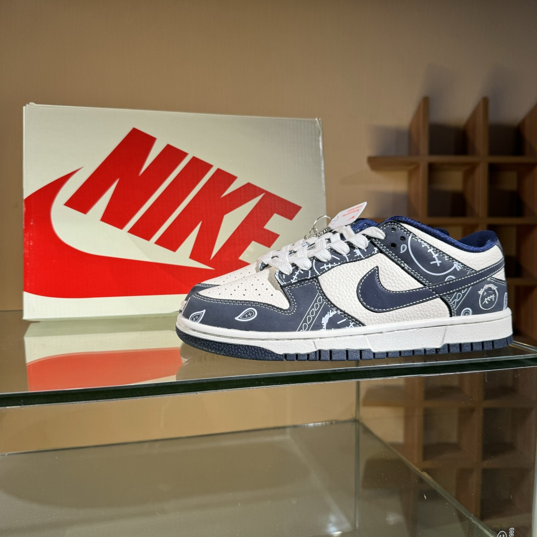 280 Nike SB Dunk Low 藏蓝鬼脸腰果花 周年高端定制 低帮休闲板鞋 KK1333-046