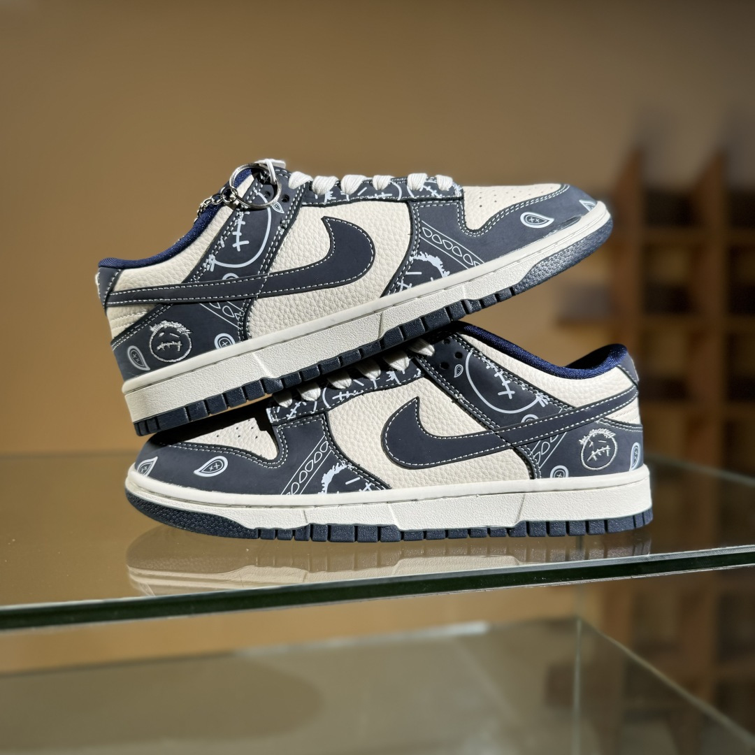 280 Nike SB Dunk Low 藏蓝鬼脸腰果花 周年高端定制 低帮休闲板鞋 KK1333-046