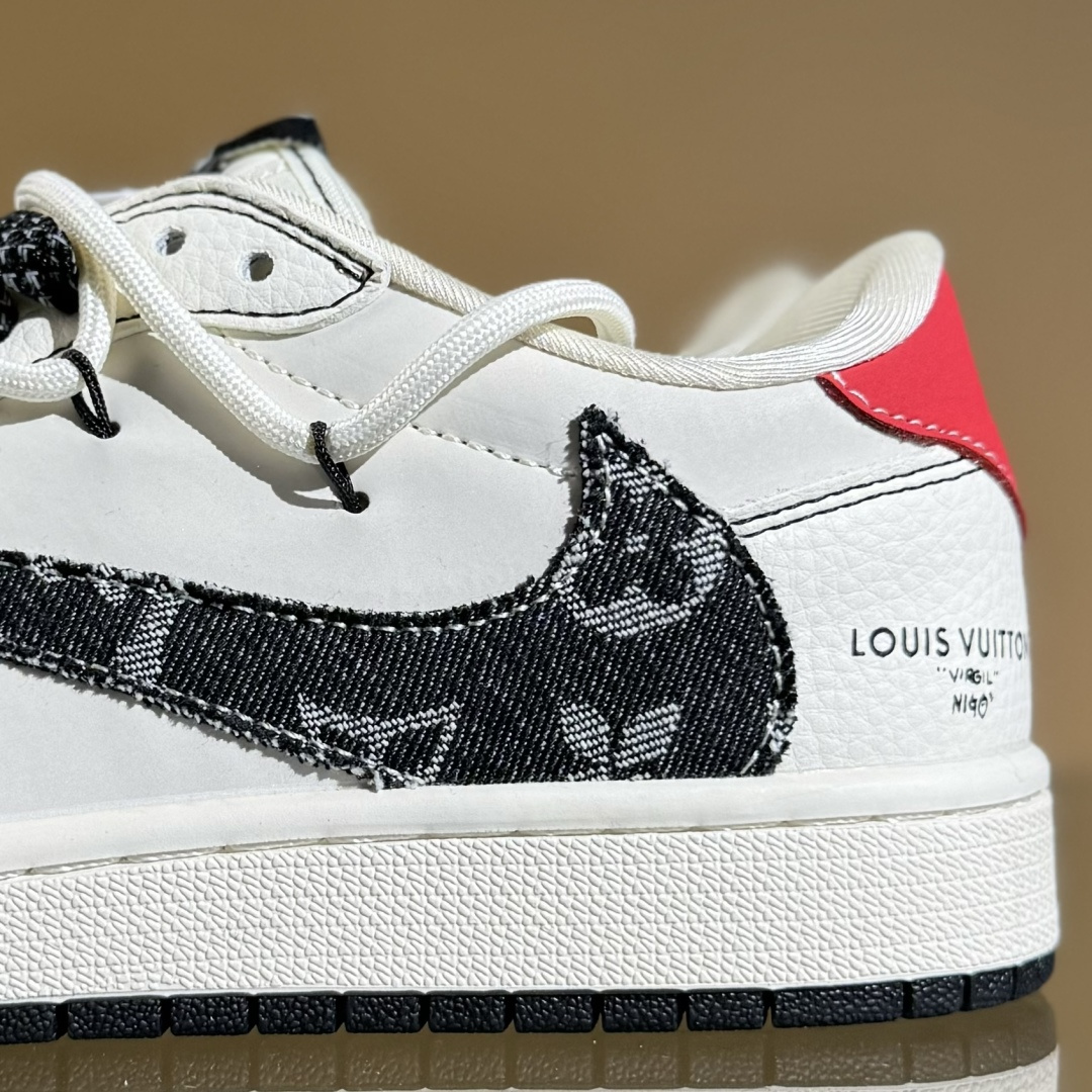 300 Travis Scott x Fragment Design x Air Jordan 1 Low OG SP AJ1 乔1 LV联名 红尾抽绳 低帮文化休闲板鞋 DM6868-108