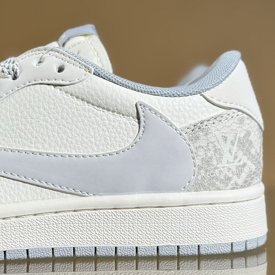 280 Travis Scott x Fragment Design x Air Jordan 1 Low OG SP AJ1 乔1 LV联名 灰蛇纹 低帮文化休闲板鞋 XS7089-620