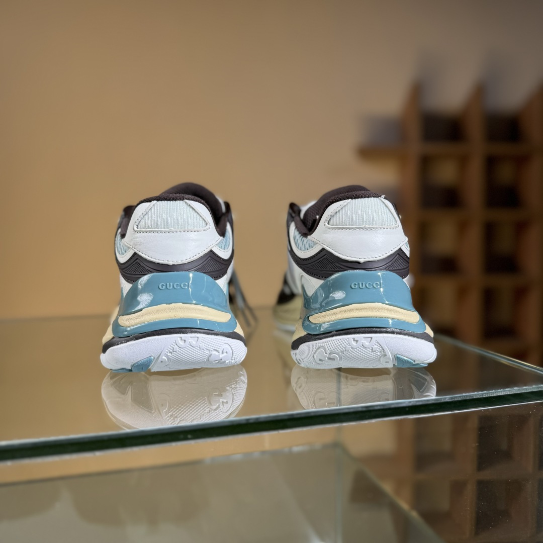 420 Gucci Rhyton Vintage 古驰皮革角状复古老爹休闲运动慢跑鞋