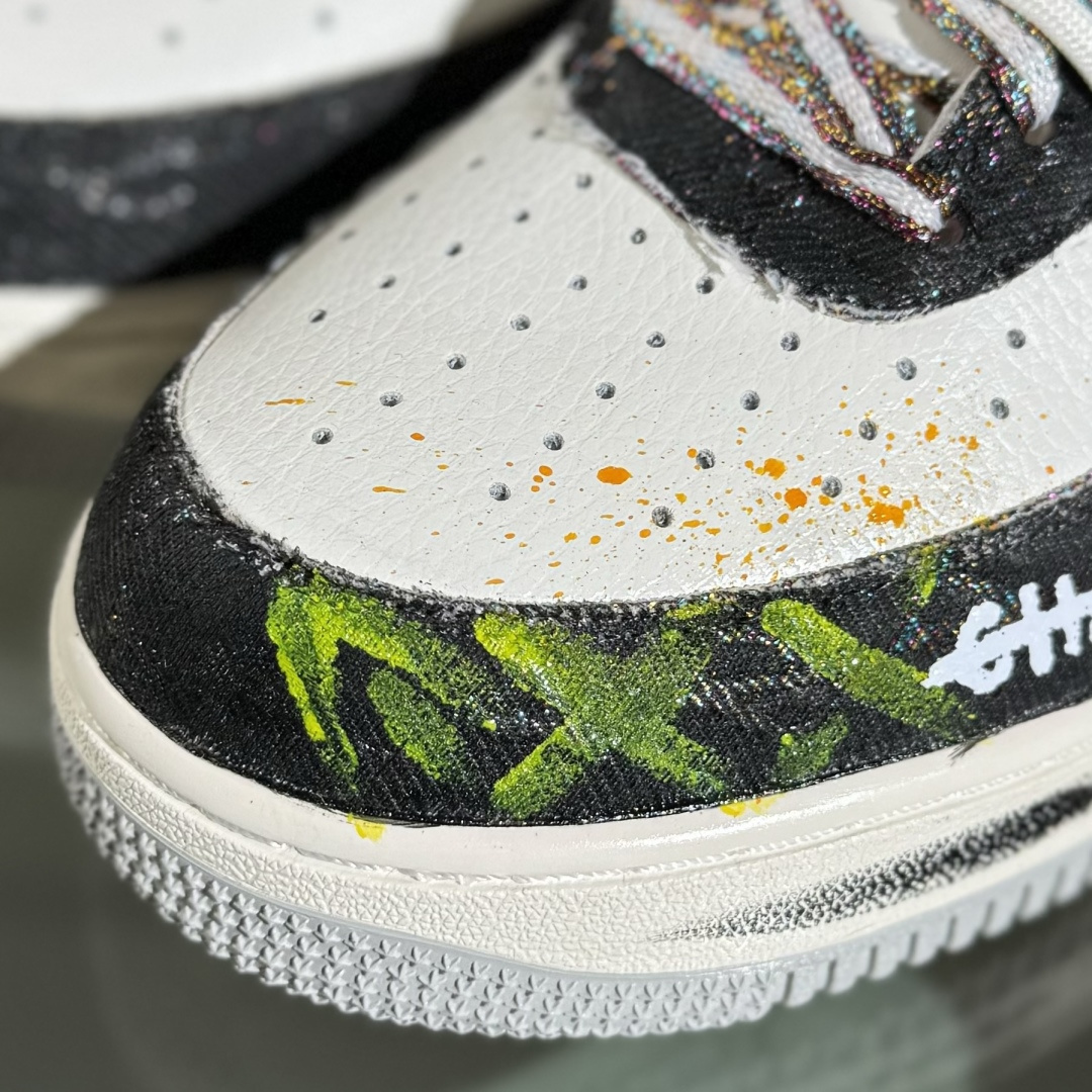 260 Nike Air Force 1 Low 07 向日葵涂鸦 黑白绑带 BD7007-333