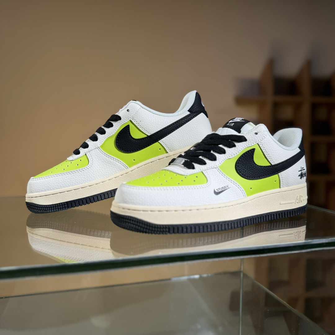 260 Nike Air Force 1 Low 07 x Stussy 白绿黑小勾 QW5836-002