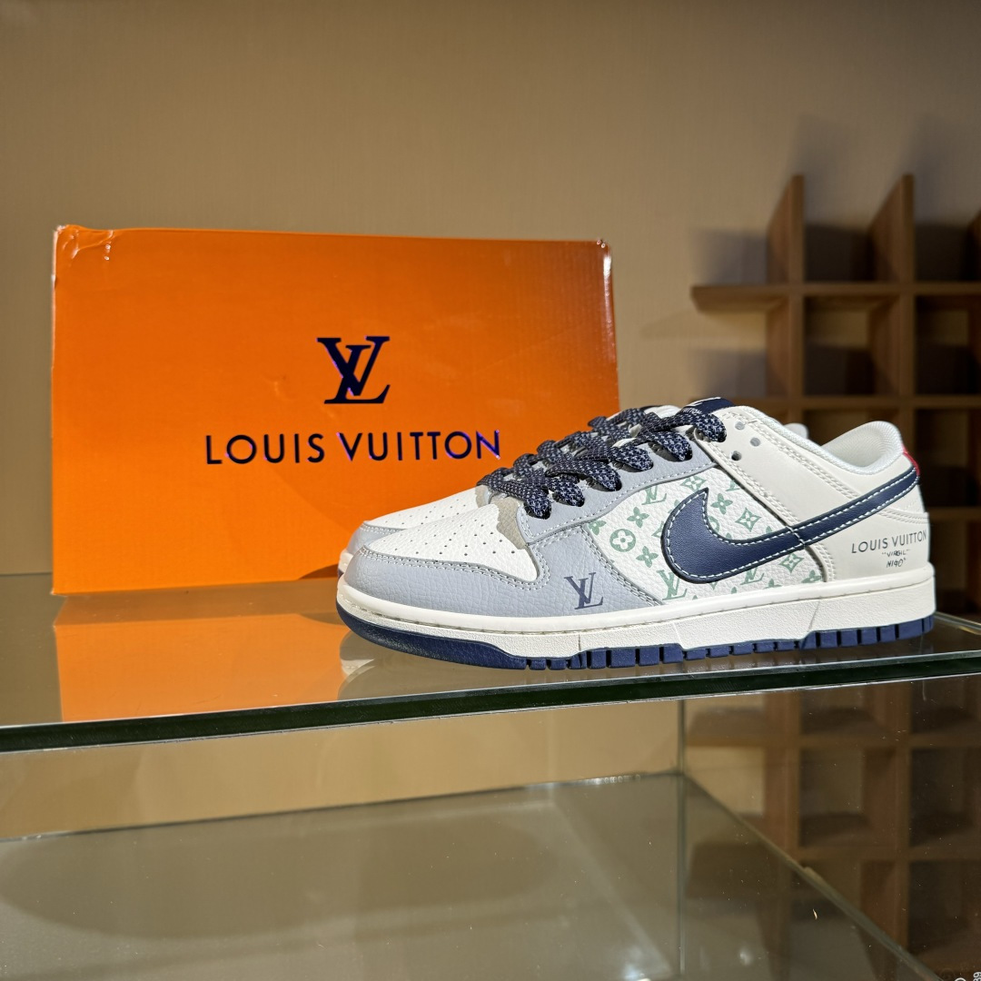 280 Nike SB Dunk Low LV联名 深蓝底印花 周年高端定制 低帮休闲板鞋 XX3168-161