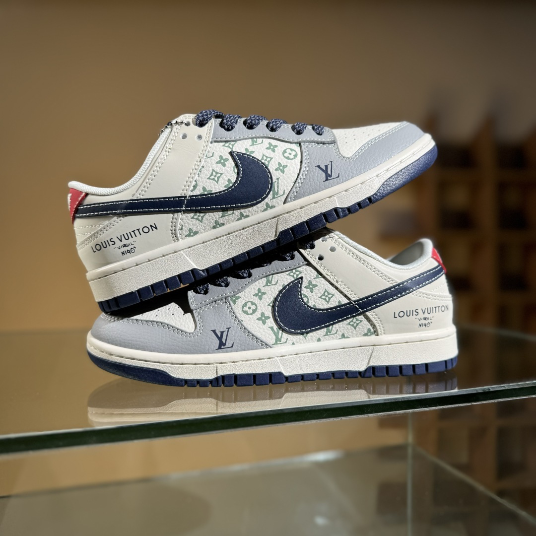 280 Nike SB Dunk Low LV联名 深蓝底印花 周年高端定制 低帮休闲板鞋 XX3168-161