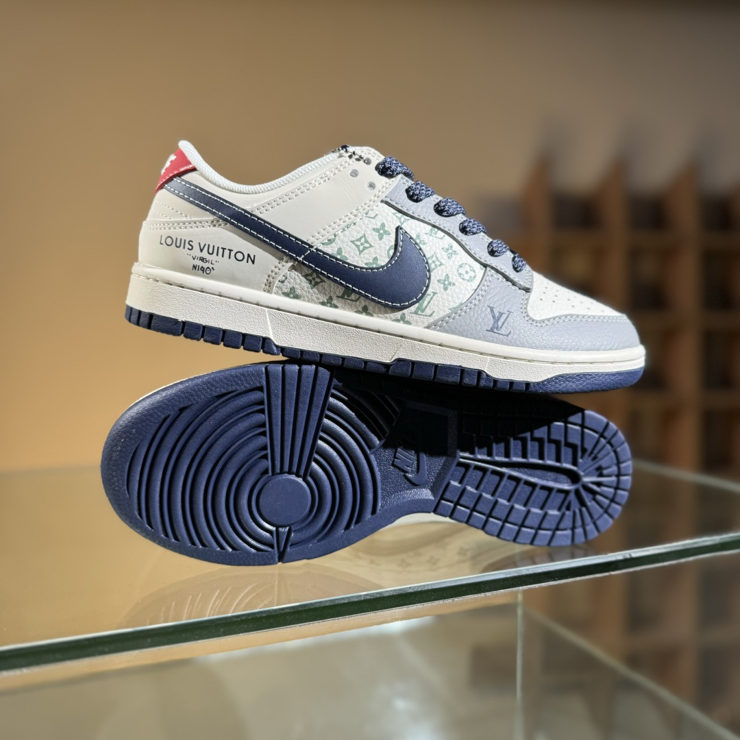 280 Nike SB Dunk Low LV联名 深蓝底印花 周年高端定制 低帮休闲板鞋 XX3168-161