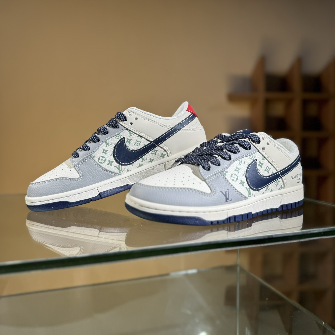 280 Nike SB Dunk Low LV联名 深蓝底印花 周年高端定制 低帮休闲板鞋 XX3168-161