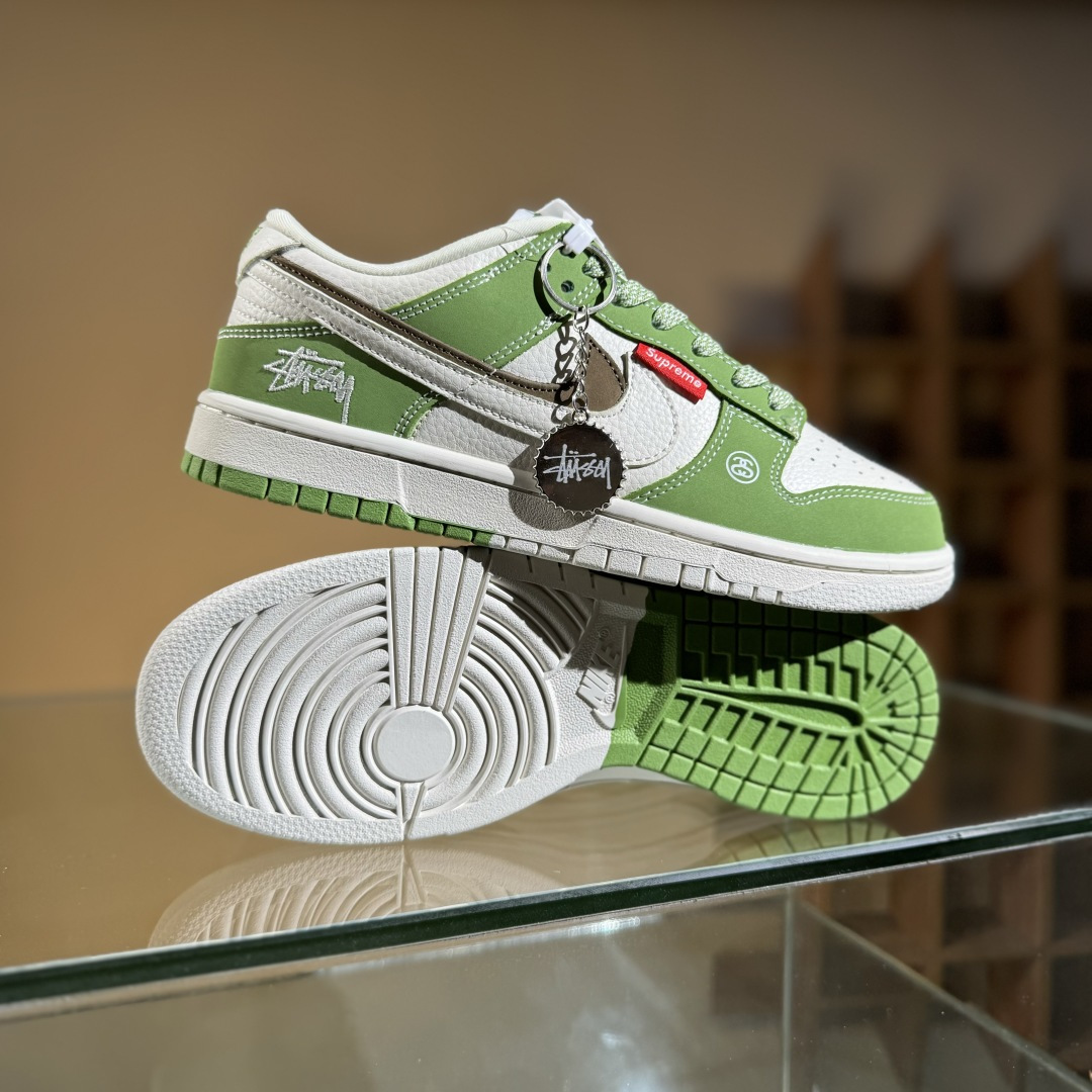 280 Nike SB Dunk Low 白棕双勾斯图西 周年高端定制 低帮休闲板鞋 LW1818-120