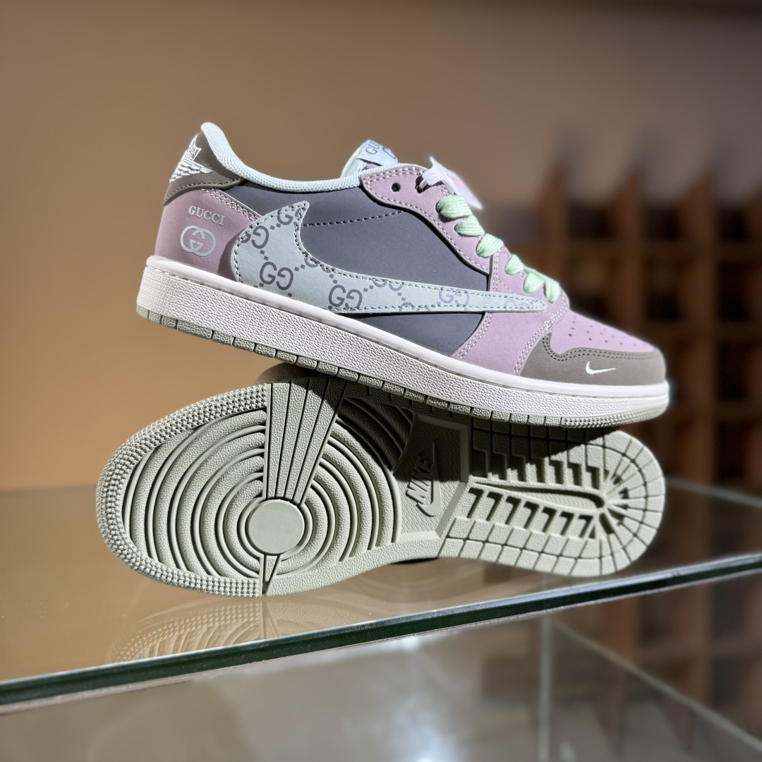 260 Travis Scott x Nike Air Jordan 1 Low x GUCCI Air Jordan 1 Low 反转棕紫小勾倒钩 XD0798-305