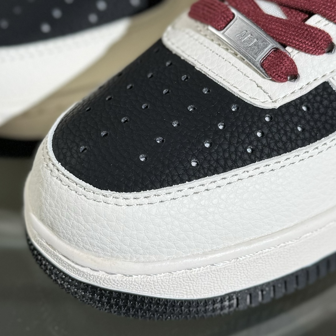 260 Nike Air Force 1'07 Low Bape联名 米黑拼接酒红 空军一号低帮休闲板鞋 QW5836-007