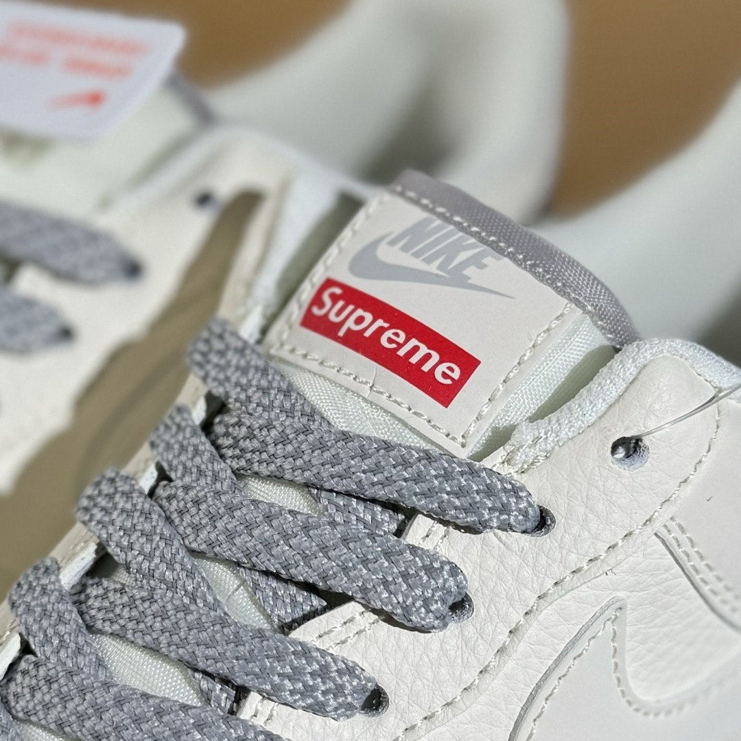 260 Nike Air Force 1'07 Low Supreme联名 米灰弹幕 空军一号低帮休闲板鞋 XX3168-205