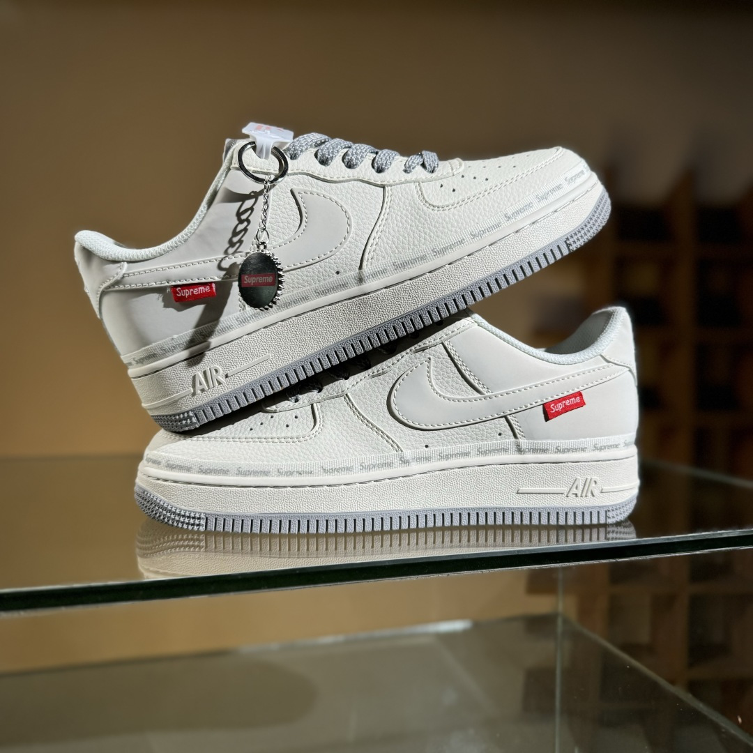 260 Nike Air Force 1'07 Low Supreme联名 米灰弹幕 空军一号低帮休闲板鞋 XX3168-205