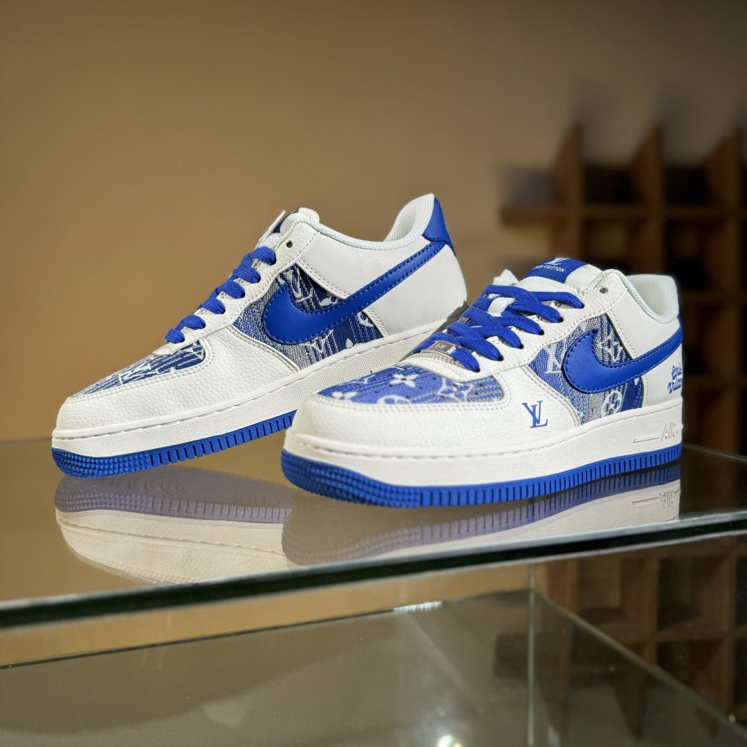 260 Nike Air Force 1'07 Low LV联名 花布蓝勾 空军一号低帮休闲板鞋 XS1958-584