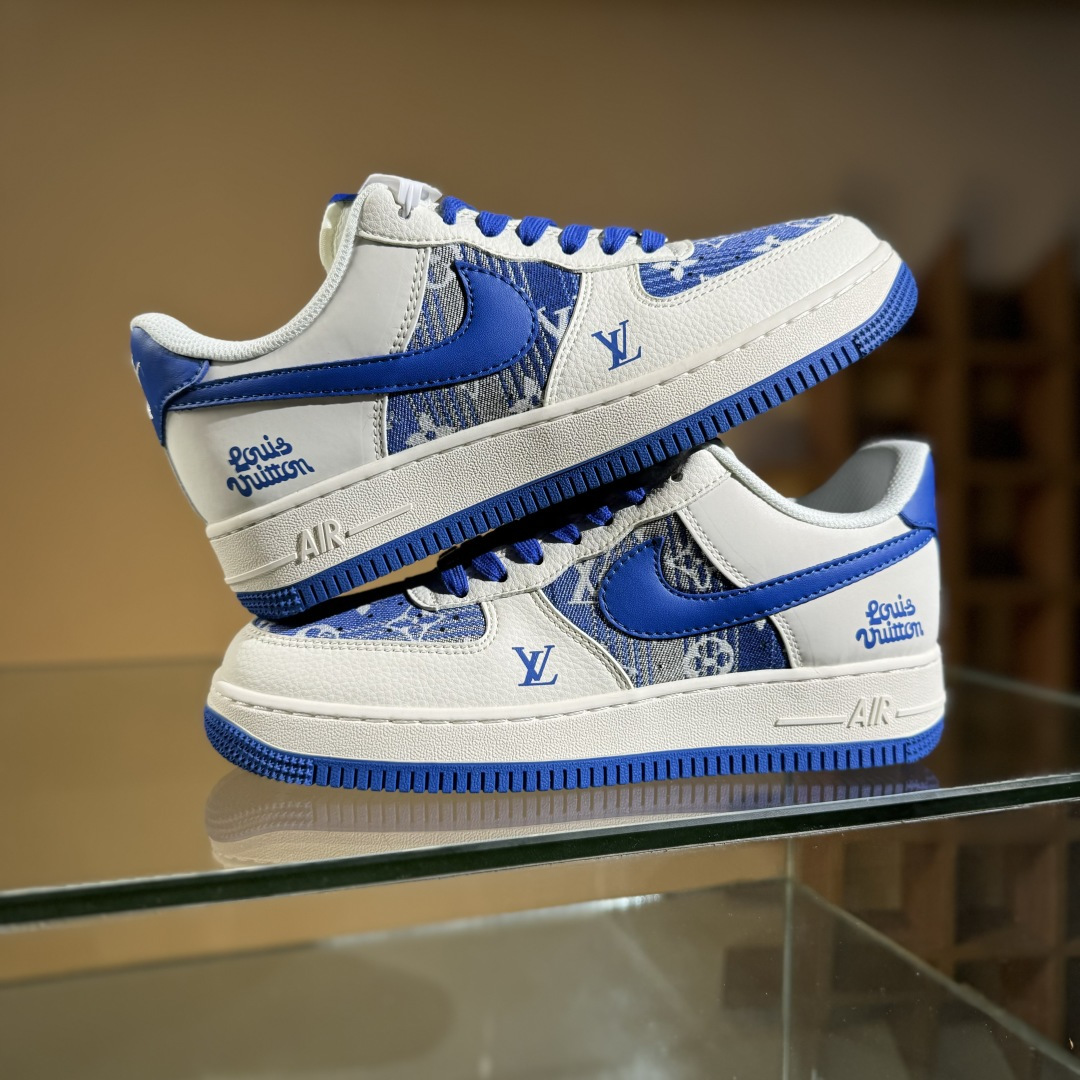260 Nike Air Force 1'07 Low LV联名 花布蓝勾 空军一号低帮休闲板鞋 XS1958-584