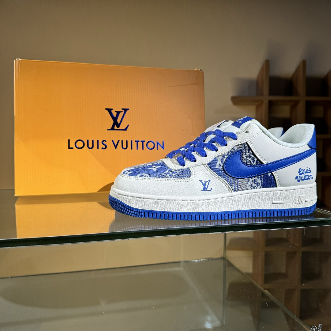 260 Nike Air Force 1'07 Low LV联名 花布蓝勾 空军一号低帮休闲板鞋 XS1958-584